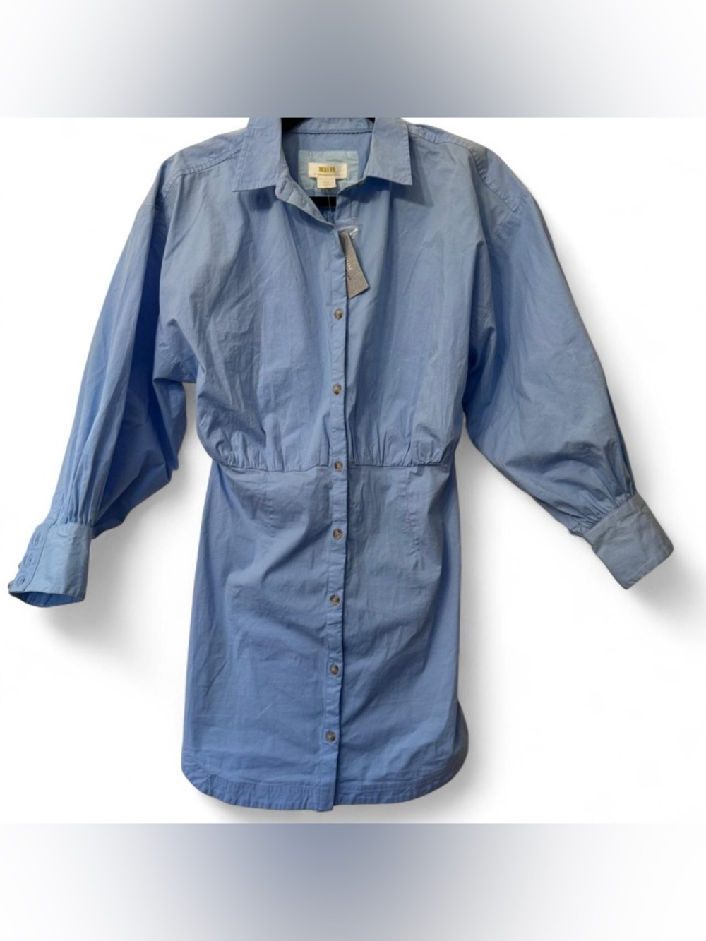 MAEVE BY ANTHROPOLOGIE Blue Button-DOWN Front Shirt Dress